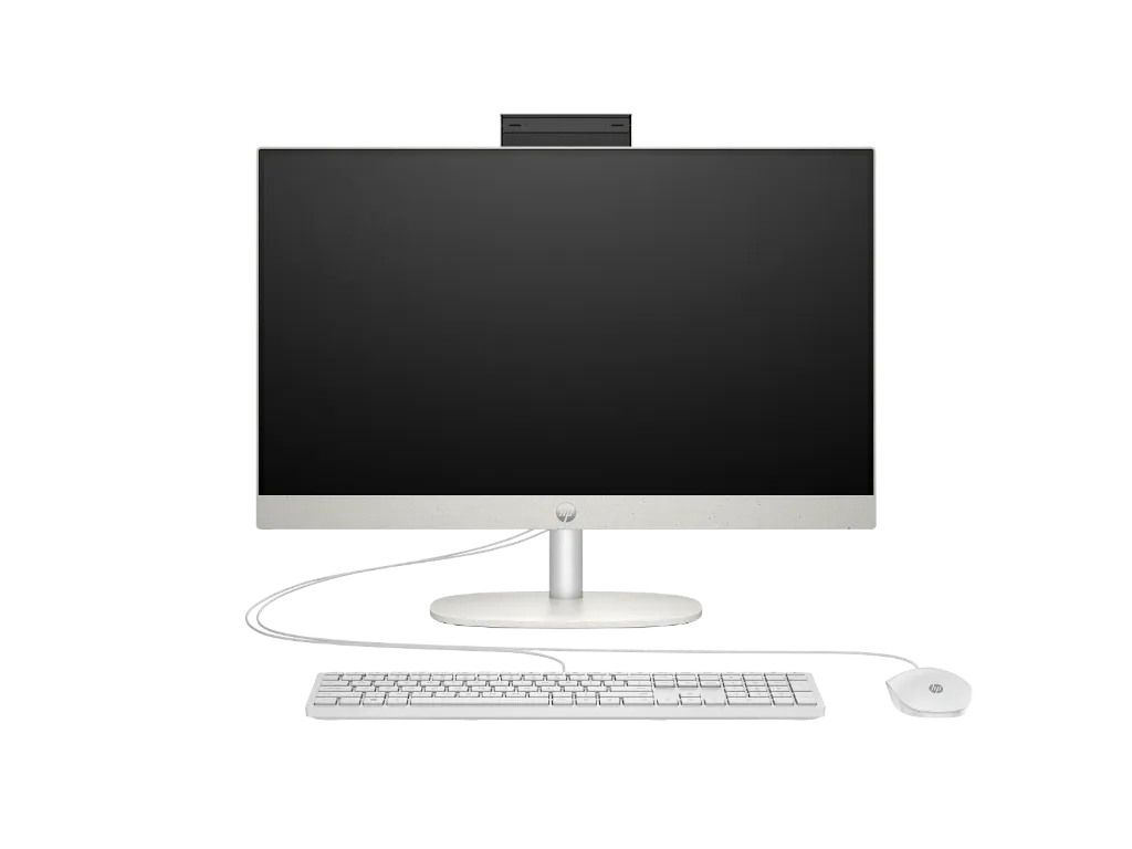 HP All-in-One 24-cr0254nh Desktop Computer, 23.8" FHD IPS Display, Intel Core i7-1355U, 16GB RAM, 512GB SSD, Intel Iris Xe Graphics, USB White Wired Keyboard & Mouse, windows 11 pro, Shell White | A0CR4EA (Azerty)