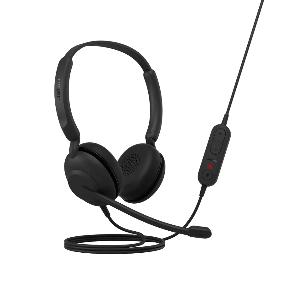 Jabra Evolve 10 Wired Headset with Noise-Cancelling Microphone for PC/Laptop Use – Easy USB-A Setup - TCO Certified, Lightweight Design, Inline Call/Volume Controls for Online Meetings, Black | 2699-820-109