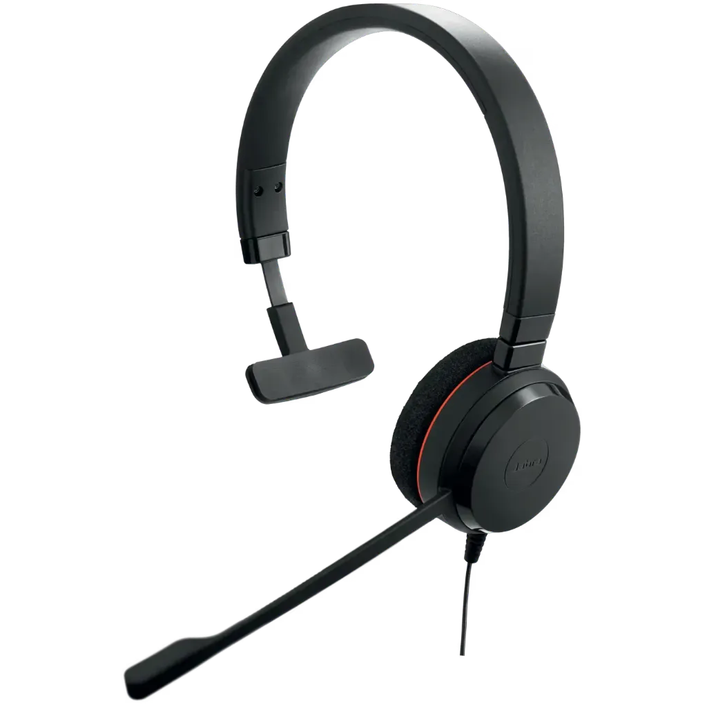 Jabra Evolve 20 MS Mono Wired Headset, Passive Noise Cancellation, Foam Ear Cushions, In-Cord Volume Control, Adjustable Headband, USB-C / A Connectivity, Black | 4993-823-169