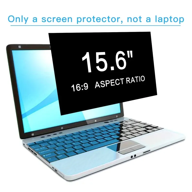 1-Pack 15.6-inch 16:9 Laptop Screen Protector - Anti-Spy Privacy Film, Anti-Glare & Blue Light Filter, 5H Hardness Scratch-Resistant Matte PET Film, Easy Install/Remove, Fit for HP Dell Lenovo Laptops, Ultrawide Coverage, Highquality Film, Business Travelers
