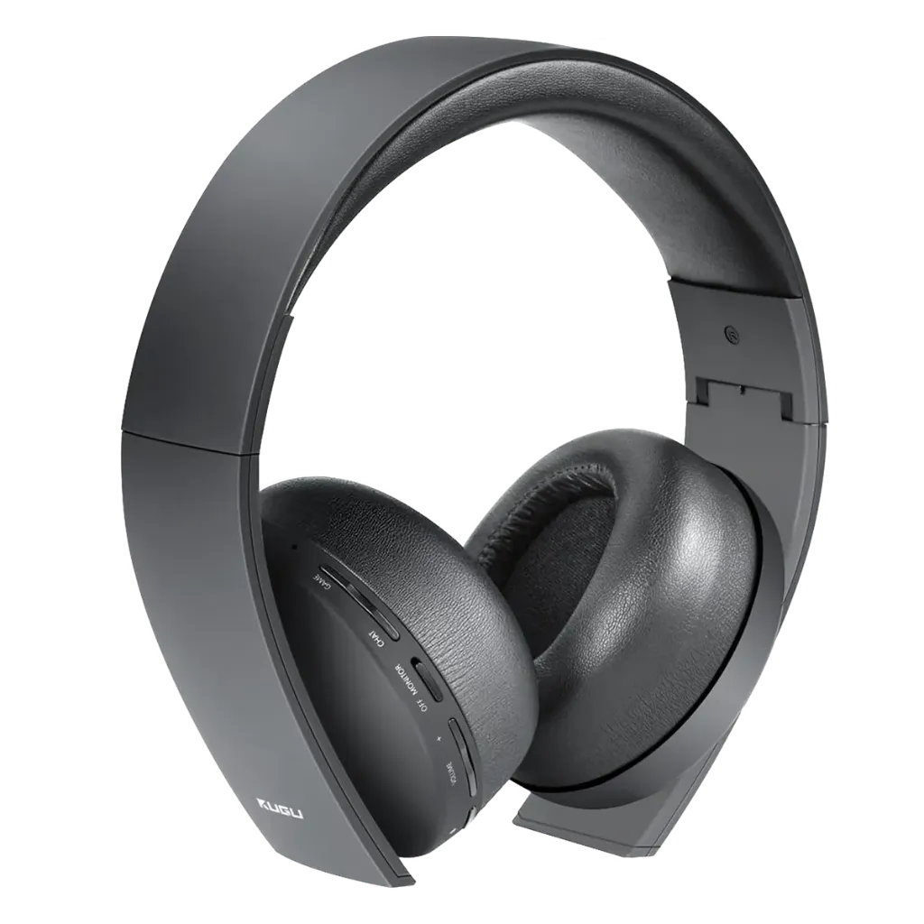 KUGU 2.4GHz Black Gaming Headset Wireless Headset Home Gaming Headset For PS5, PS4, PC, Switch Bluetooth Headset Foldable Headset