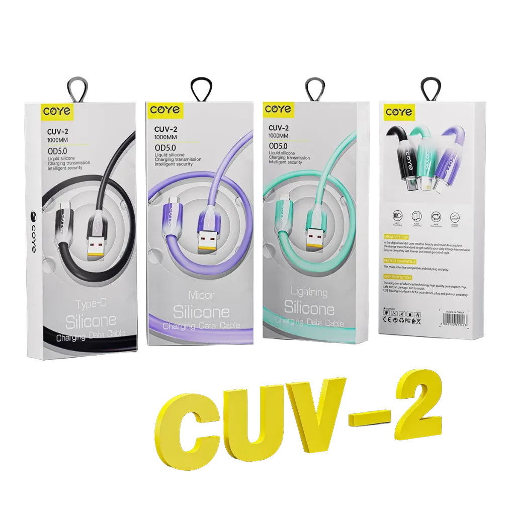 [COYECBL] 6920249216038] COYE CUV-2 1000MM 0D5.0 Silicone Charging Data Cable Type-C