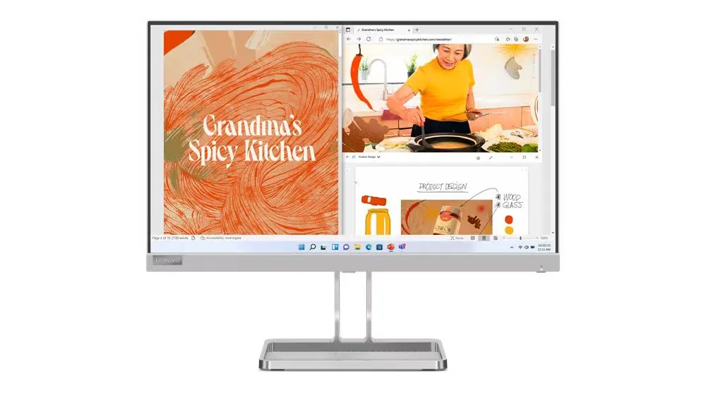 Lenovo L22i-40 Monitor, 21.5" FHD IPS Display, 75Hz Refresh Rate, 4ms (Extreme Mode) Response Time, AMD FreeSync Technology, 16.7m Color Support, 16 9 Aspect Ratio, Cloud Grey | 67AEKACBAE